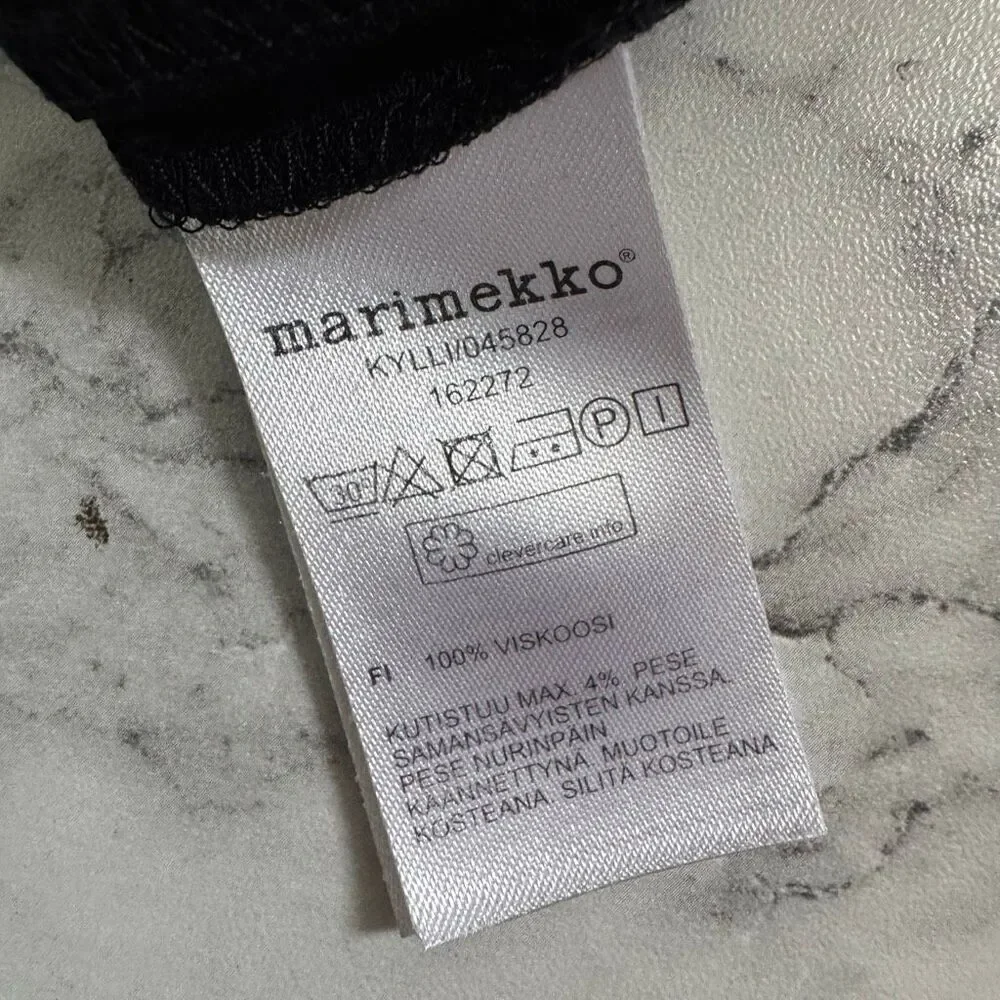 Marimekko Kylli Solid Black Dress L